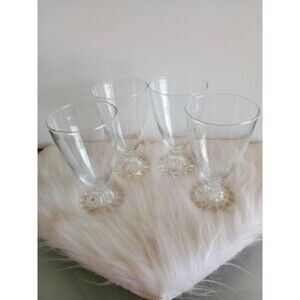 Antique Anchor Hocking Clear Berwick Boopie Juice Glas Set/4 Mid-20TH Century